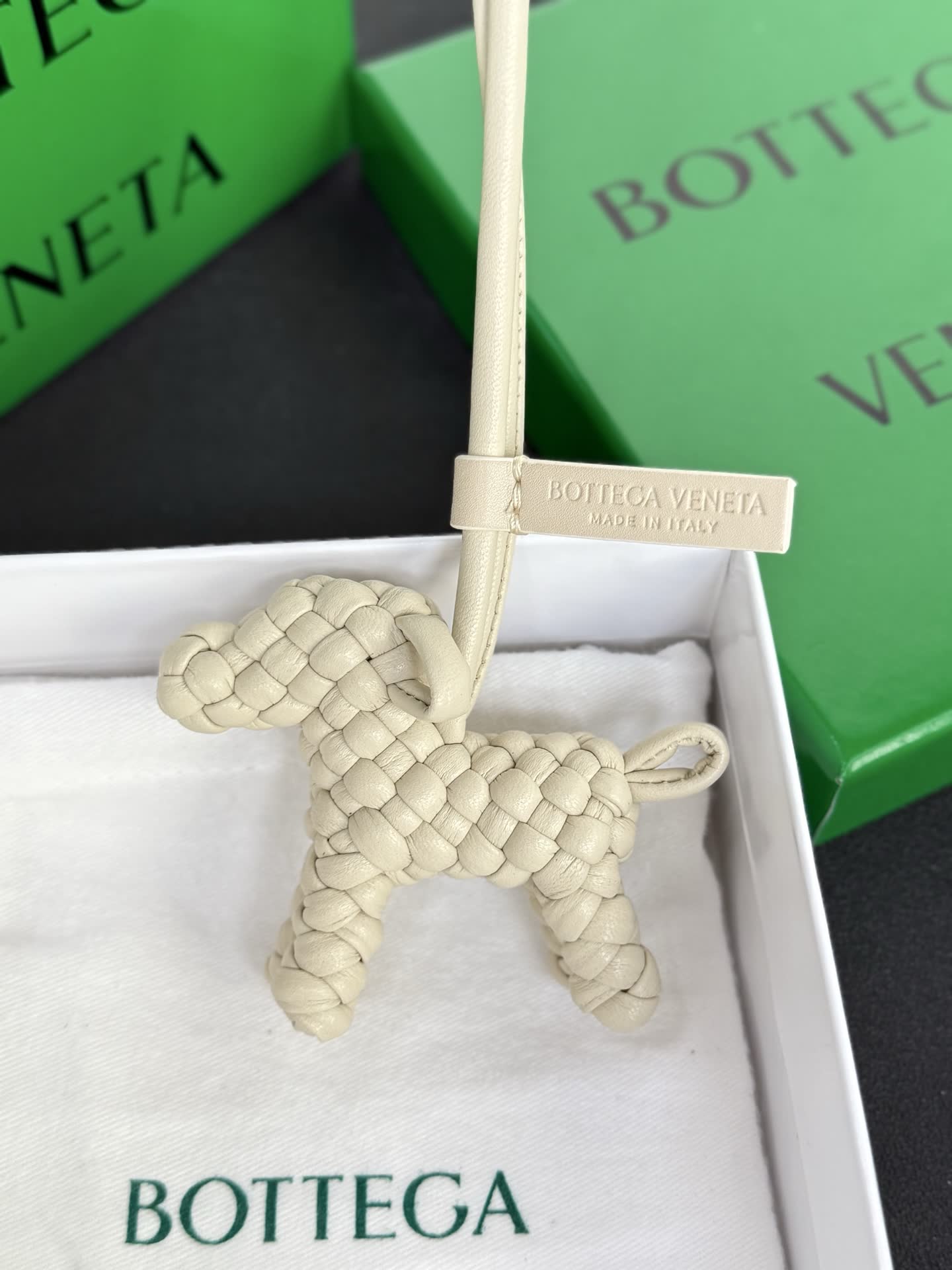 Bottega Veneta Leather Dog Charm